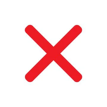 Red wrong mark symbol icon isolated vector. Illustrazione stock