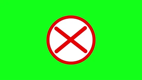 Red Wrong Sign Animation Stock Footage 170982844