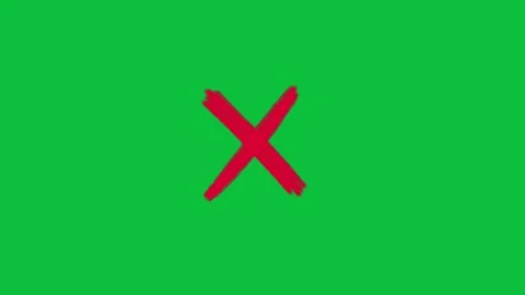 Red X cross mark brush stroke sign animation for decline or reject Video stock 308837962