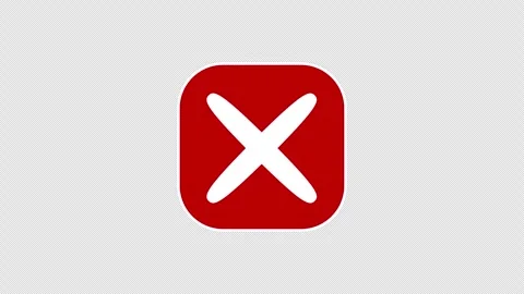 Red X Cross Mark in Rounded Rectangle Looping Animation Stock Footage 347435759