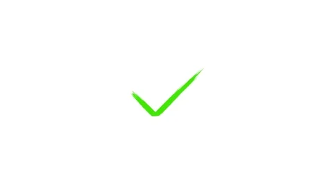 Red 'x' mark and green check mark made with brush strokes animation on whit.. 動画素材 335123701