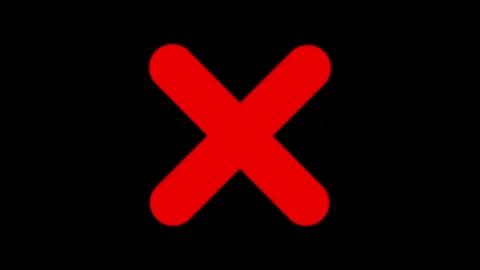 Red X mark on black background motion video. Vidéo 331897374