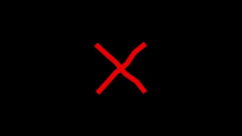 Red x mark a bold cross symbol is centered on a error background. 스톡 동영상 336080511
