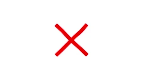Red x mark a bold cross symbol is centered on a error background. 스톡 동영상 336080523