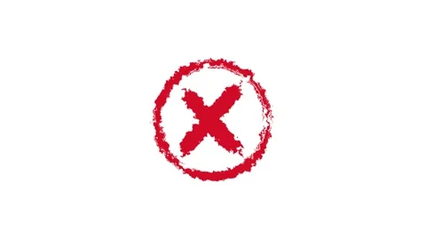 Red X Mark Rejected Icon Sketch Animation Stock Footage 340253913