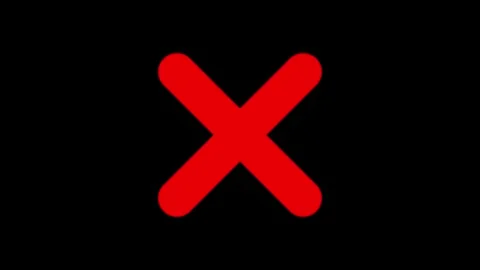 Red x mark symbol animation on black background, minimalist warning or erro.. 스톡 동영상 332826652