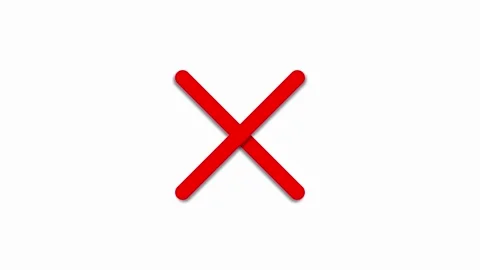 Red x mark symbol animation on white background, minimalist for error or re.. Video stock 334396422