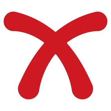 Red X shaped symbol false rejected, cancel sign not accepted Stock Illustration
