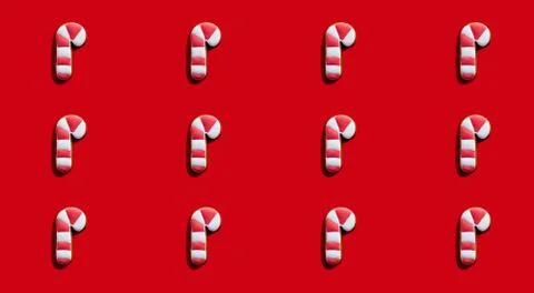 Red xmas background candy cane seamless pattern Stock Photos