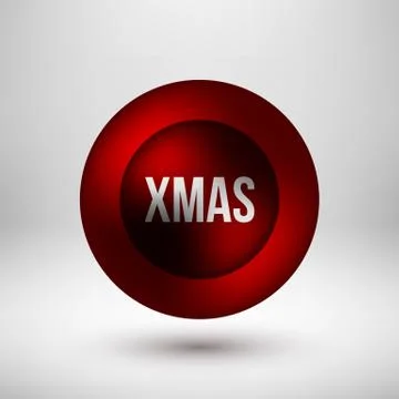 Red Xmas Bubble Badge Stock Illustration