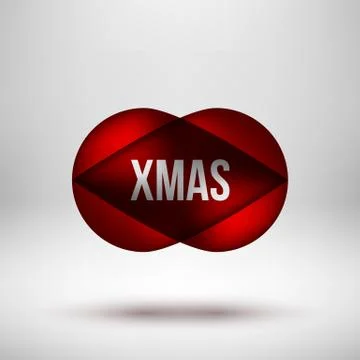 Red Xmas Bubble Badge Stock Illustration