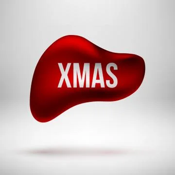 Red Xmas Bubble Badge Stock Illustration