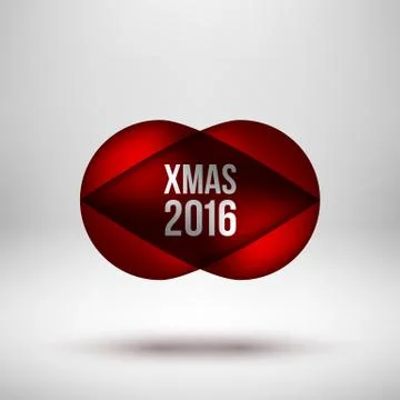 Red Xmas Bubble Badge Stock Illustration
