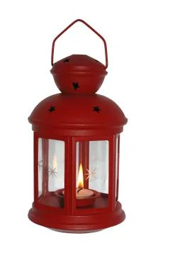 Red xmas lantern Stock Photos