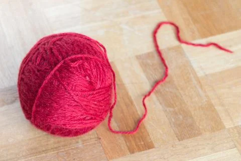Red yarn ball Stock Photos