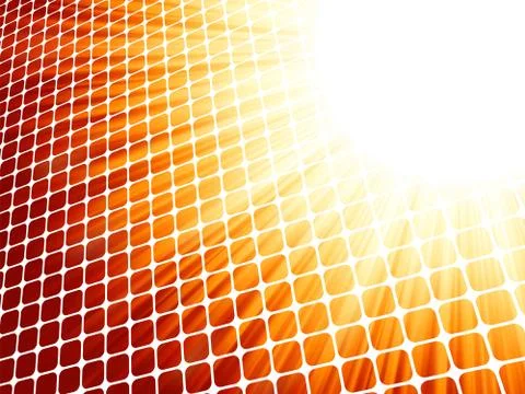 Red yelloe rays light 3D mosaic. EPS 8 Stock Illustration