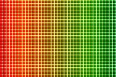 Red yellow and green gradient squares with glowing edges grid pattern backg.. Stock Illustration