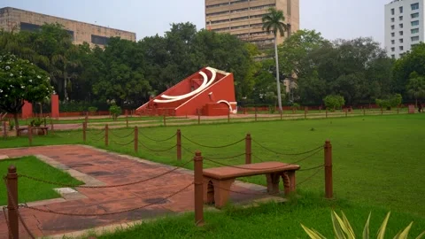 Red-Yellow Astronomical Structures of Jantar Mantar Stock Footage 317073313