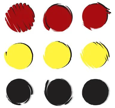 Red  yellow black brush cycle bubble Stock Illustration