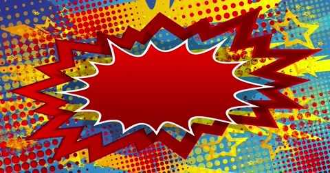 Red Yellow Blue Comic Book Backdrop Stock Footage 168744765
