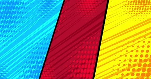 Red Yellow Blue pop art Background from green screen Stock Footage 171195140