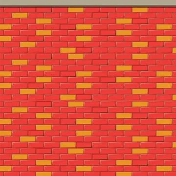 Red Yellow Brick Wall Background Illustrazione stock