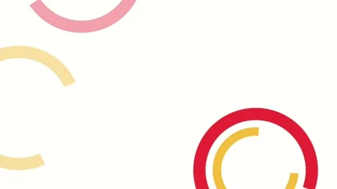 Red Yellow Circle Segments Rotation White Loop Background Stock Footage 332914108