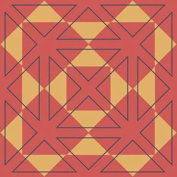 Red yellow colored triangle geometric seamless pattern for wrapping paper des Stock Illustration