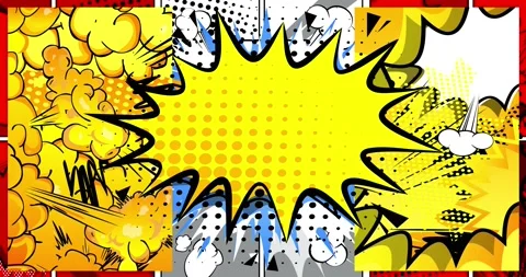Red Yellow Comic Book Page Background Stock Footage 169736318