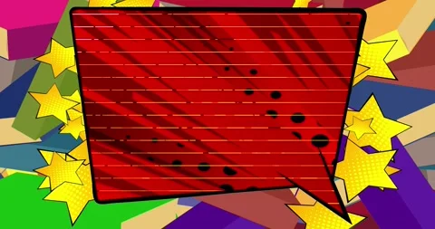 Red Yellow Comic Book Speech bubble on books Stock-Footage 177203675