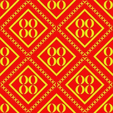 Red yellow geometric boho  Stock Illustration