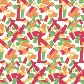 Red yellow green seamless pattern for textile design, art background torn pap イラスト素材