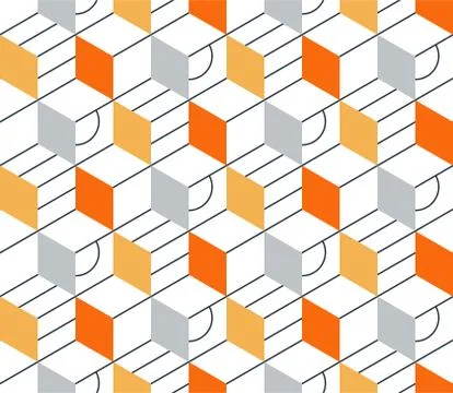 Red, yellow line pattern on white, seamless backdrop, minimalistic design Illustrazione stock