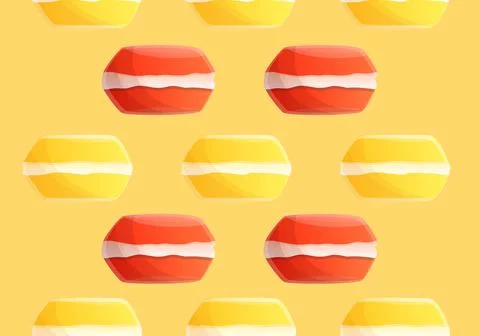 Red yellow macaroon pattern, cartoon style イラスト素材