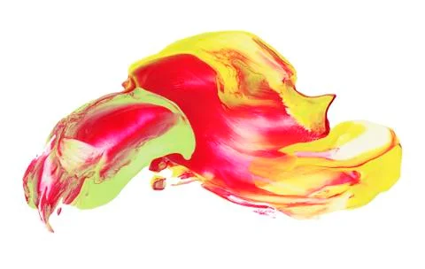Red yellow paint flame isolated on white Stock Illustration