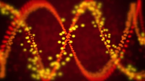 Red yellow particles twisting abstract animation background dna cell style 스톡 동영상 260627111