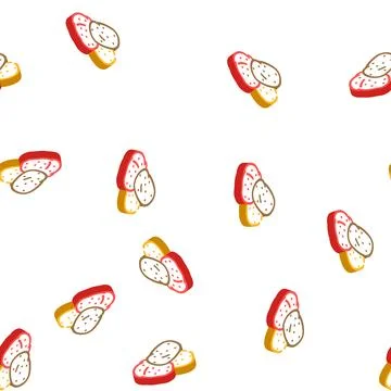 Red yellow potatoes isometric icon seamless pattern Stock Illustration