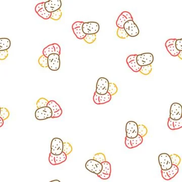 Red yellow potatoes vector seamless pattern Stock Illustration