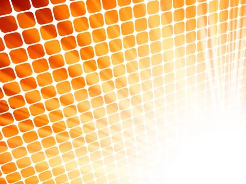 Red yellow rays light 3D mosaic. EPS 8 Stock Illustration
