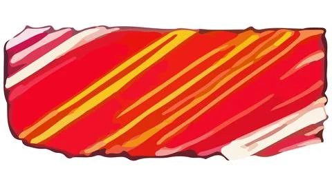 Red yellow rectangular shape with diagonal brush strokes in grunge style. Stock Illustration