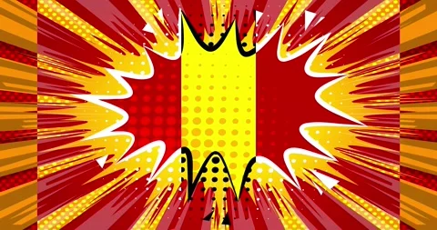 Red Yellow Rolling Comic Book Background Stock Footage 166662258