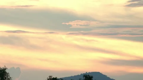 Red yellow sky When the sun goes down on the horizon Stock Footage 255871554