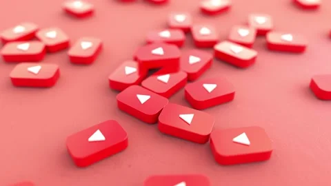 Red YouTube Buttons Stock-Footage 143565894