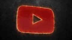 Glossy Red Youtube Logo With Flames Behi Stock Video Pond5