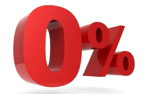 Red zero percent 3D Illustrazione stock
