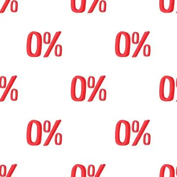 Red zero percent sign pattern seamless vector 스톡 일러스트
