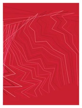 Red zigzag geometric lines pattern forming abstract creative composition. Stock Illustration