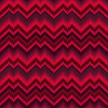 Red Zigzag Wave Style Passion Seamless Background Stock Illustration