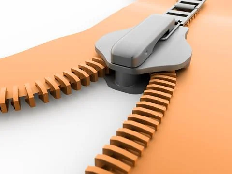 Red zip rendered Stock Illustration