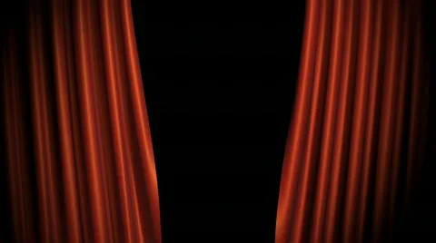 Red/blue Curtains Opening. Includes Alpha. Stock Footage 828205